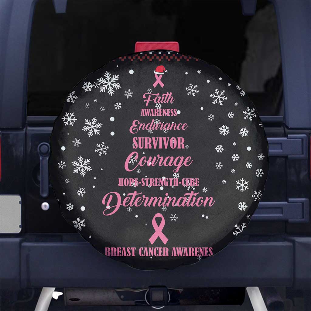 Christmas Tree Breast Cancer Spare Tire Cover Survivor - Wonder Print Shop