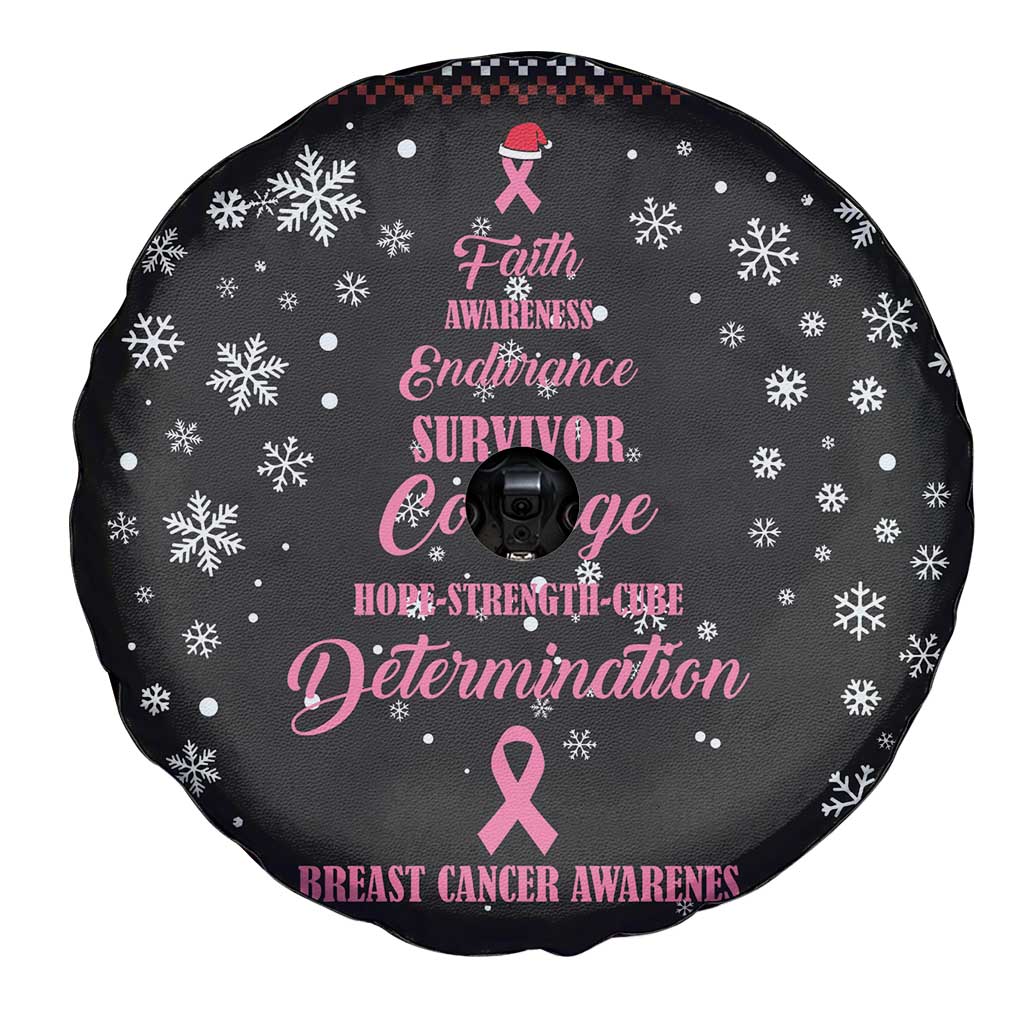 Christmas Tree Breast Cancer Spare Tire Cover Survivor - Wonder Print Shop