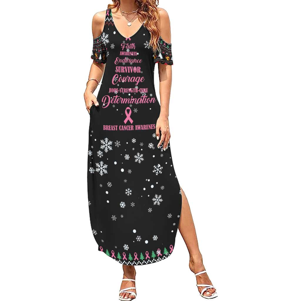 Christmas Tree Breast Cancer Summer Maxi Dress Survivor - Wonder Print Shop