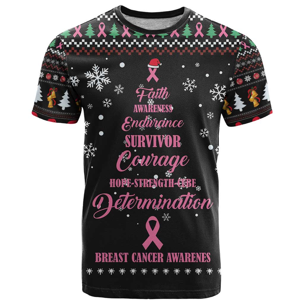 Christmas Tree Breast Cancer T Shirt Survivor - Wonder Print Shop