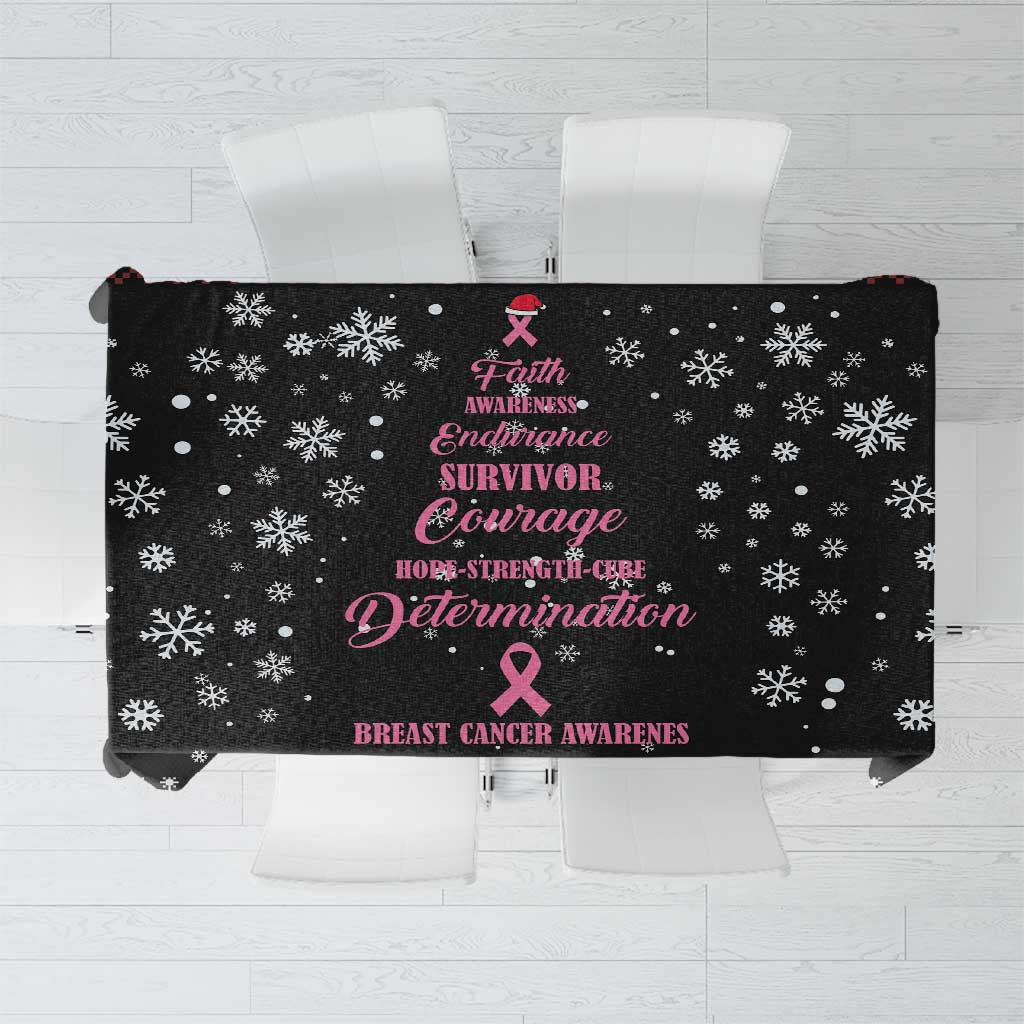 Christmas Tree Breast Cancer Tablecloth Survivor - Wonder Print Shop
