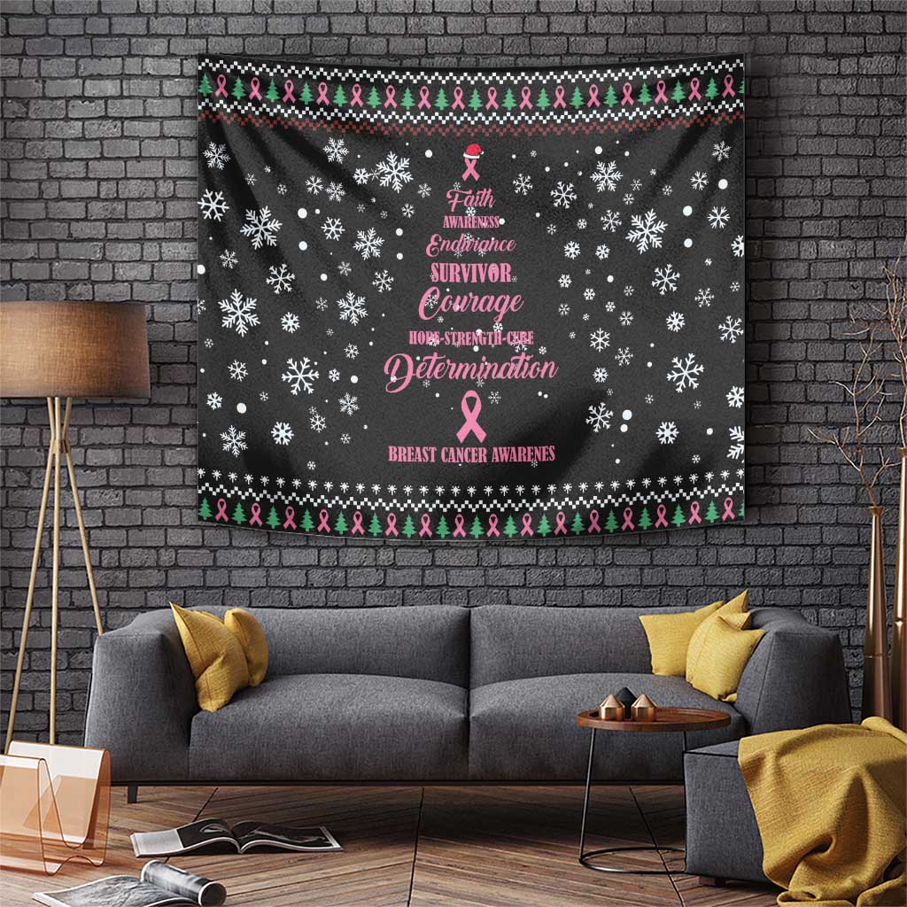 Christmas Tree Breast Cancer Tapestry Survivor - Wonder Print Shop