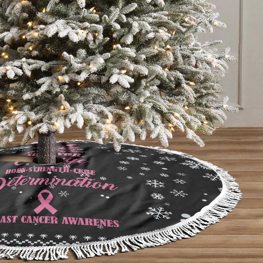 Christmas Tree Breast Cancer Tree Skirt Survivor - Wonder Print Shop