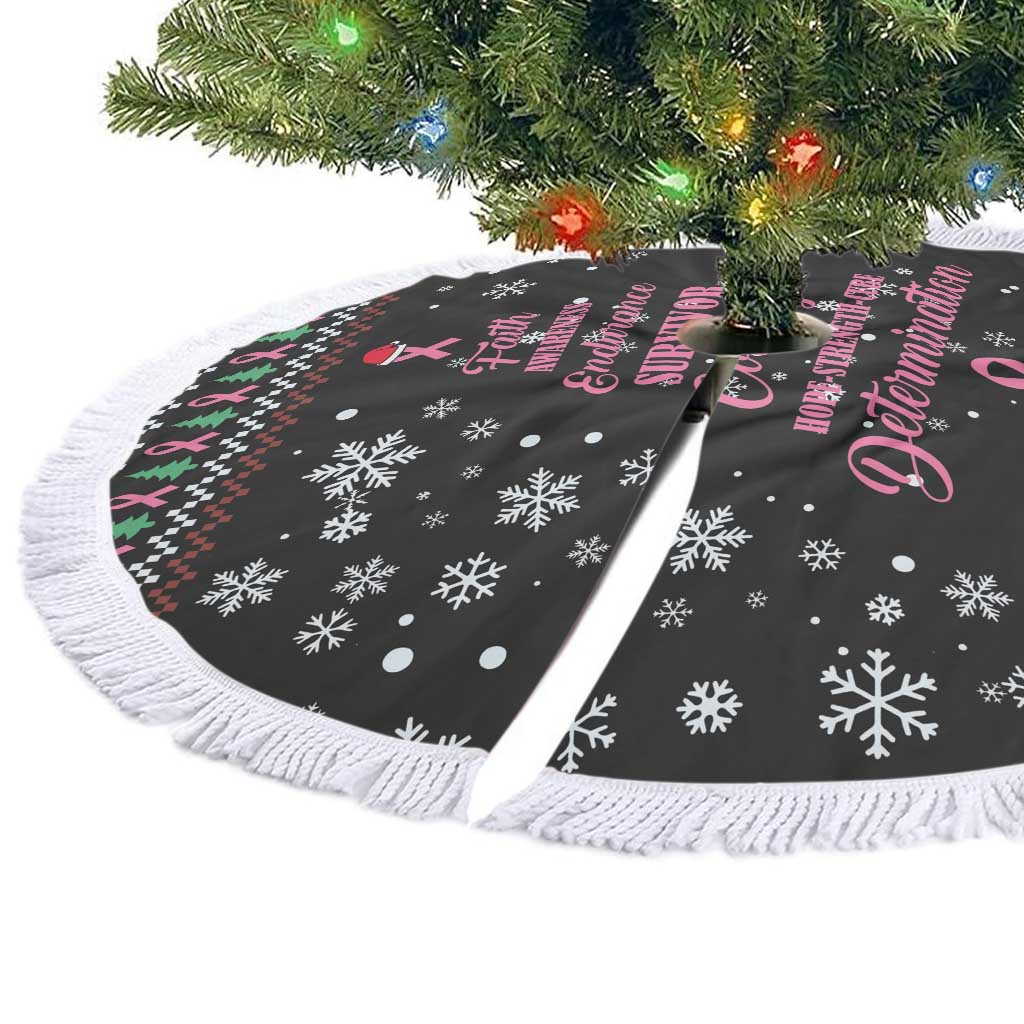 Christmas Tree Breast Cancer Tree Skirt Survivor - Wonder Print Shop