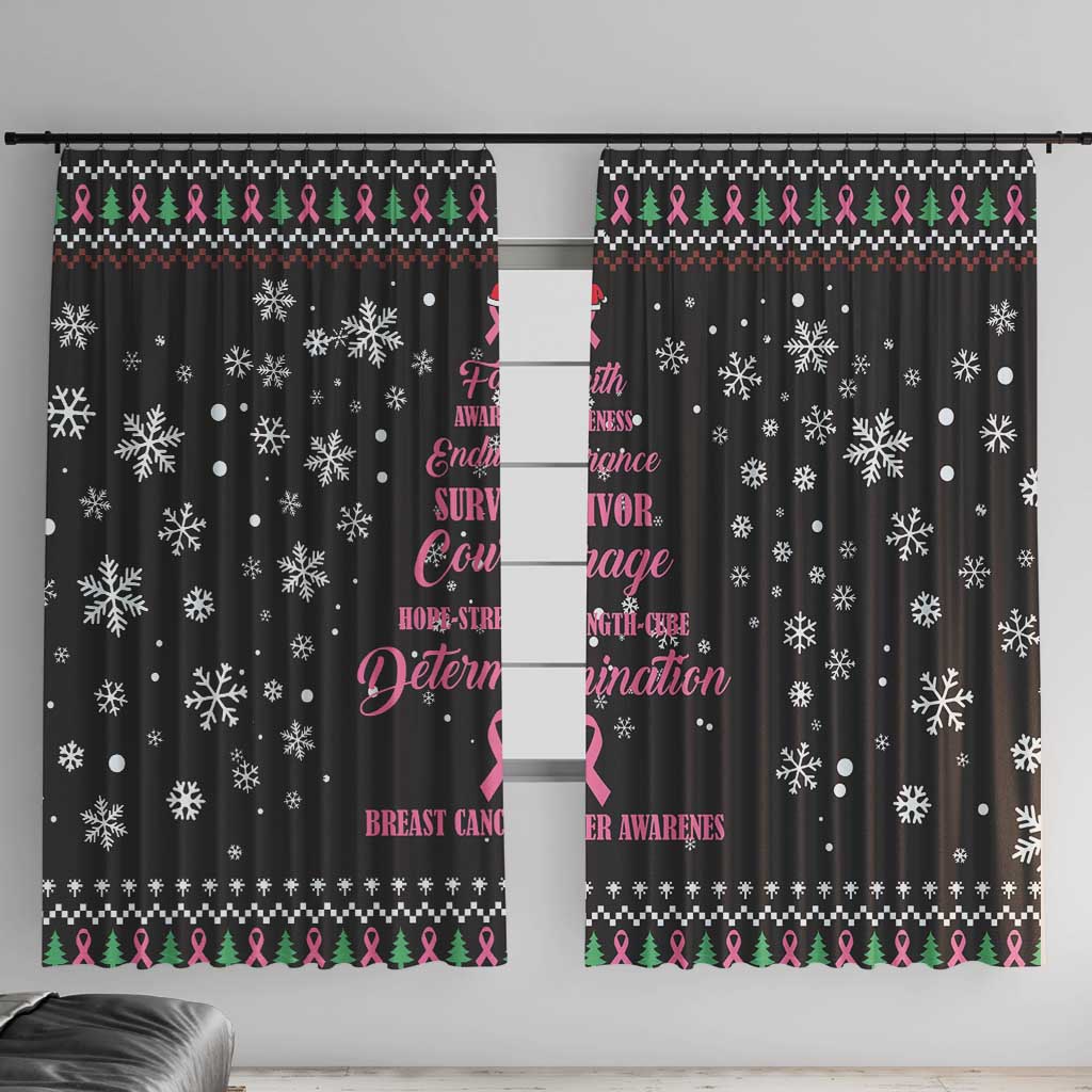 Christmas Tree Breast Cancer Window Curtain Survivor - Wonder Print Shop