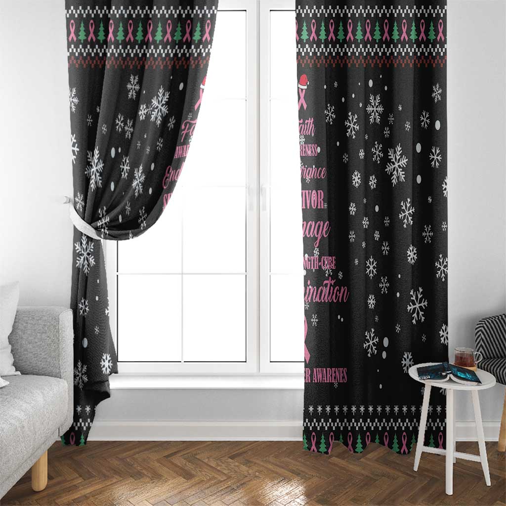 Christmas Tree Breast Cancer Window Curtain Survivor - Wonder Print Shop