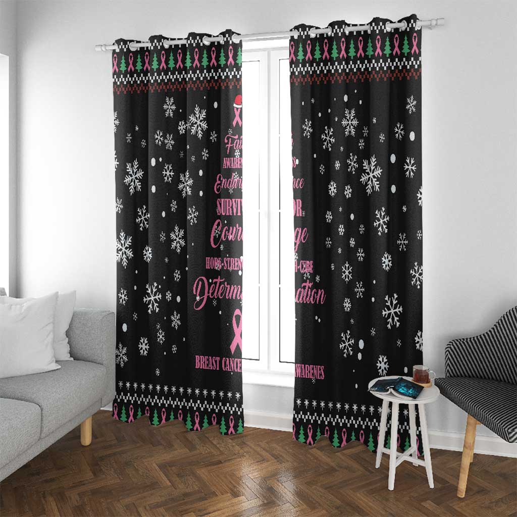 Christmas Tree Breast Cancer Window Curtain Survivor - Wonder Print Shop