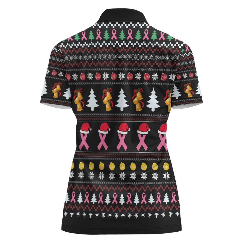 Christmas Tree Breast Cancer Women Polo Shirt Survivor - Wonder Print Shop