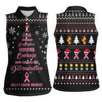 Christmas Tree Breast Cancer Women Sleeveless Polo Shirt Survivor - Wonder Print Shop