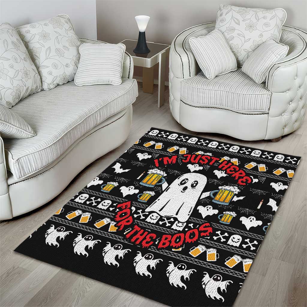 Christmas Boo Beer Area Rug I'm Just Here For The Boos - Wonder Print Shop