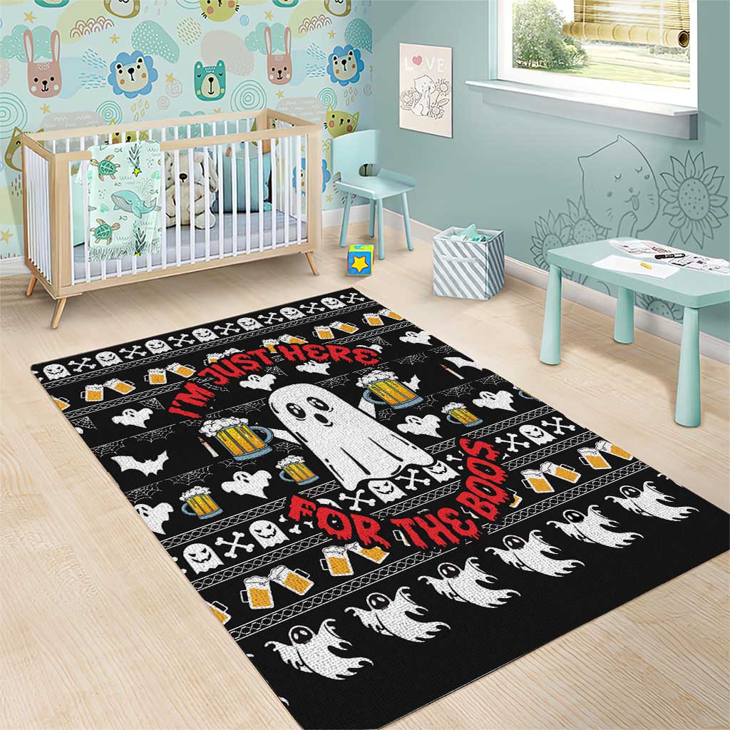 Christmas Boo Beer Area Rug I'm Just Here For The Boos - Wonder Print Shop