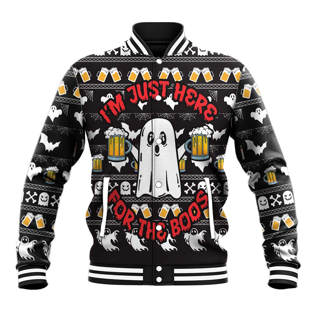 Christmas Boo Beer Baseball Jacket I'm Just Here For The Boos - Wonder Print Shop