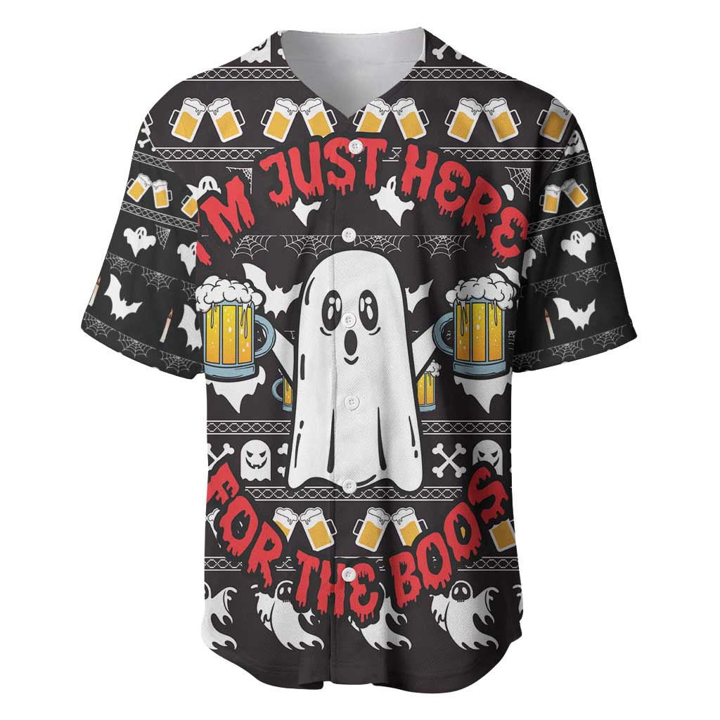 Christmas Boo Beer Baseball Jersey I'm Just Here For The Boos - Wonder Print Shop