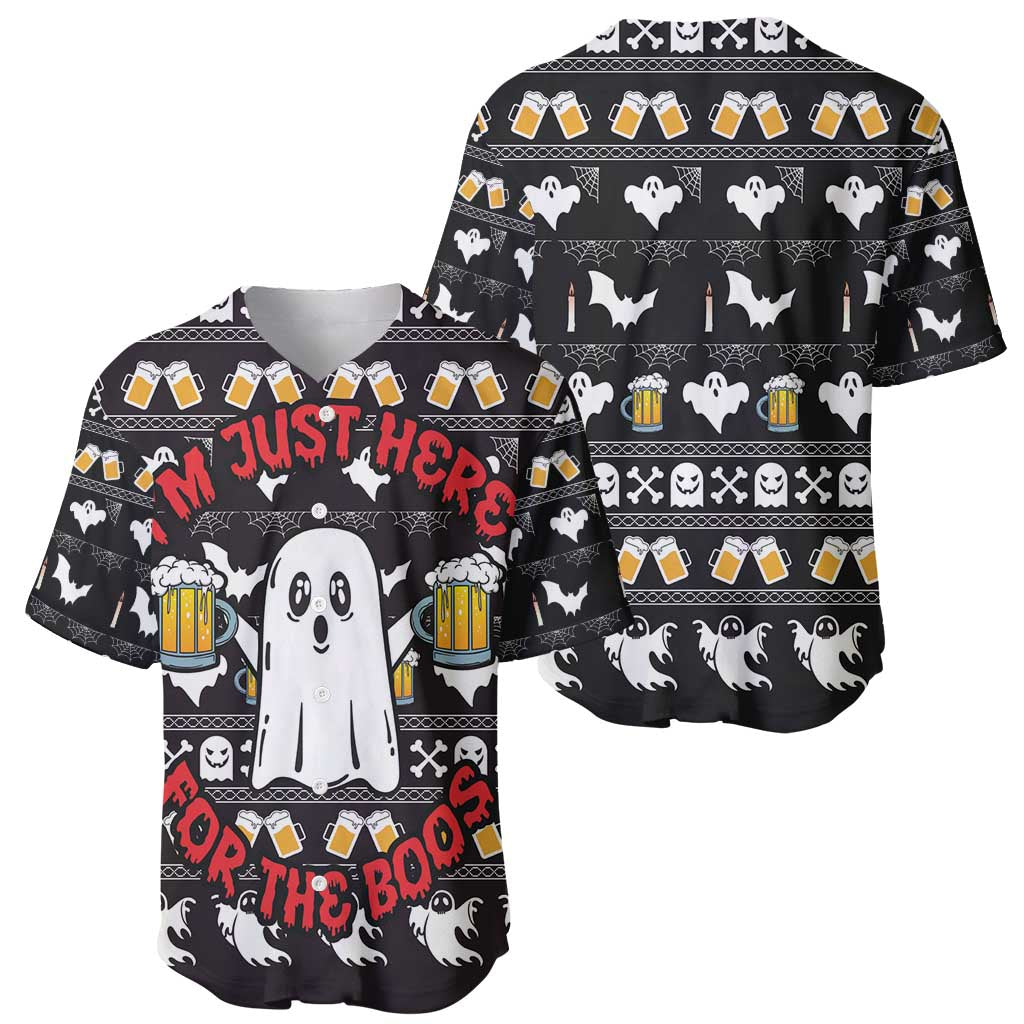 Christmas Boo Beer Baseball Jersey I'm Just Here For The Boos - Wonder Print Shop