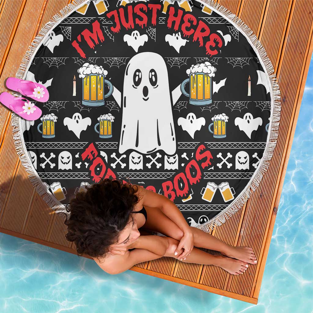 Christmas Boo Beer Beach Blanket I'm Just Here For The Boos - Wonder Print Shop
