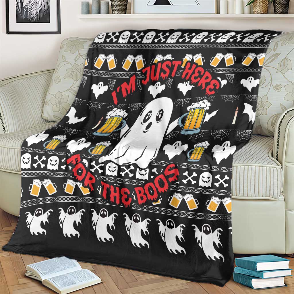 Christmas Boo Beer Blanket I'm Just Here For The Boss