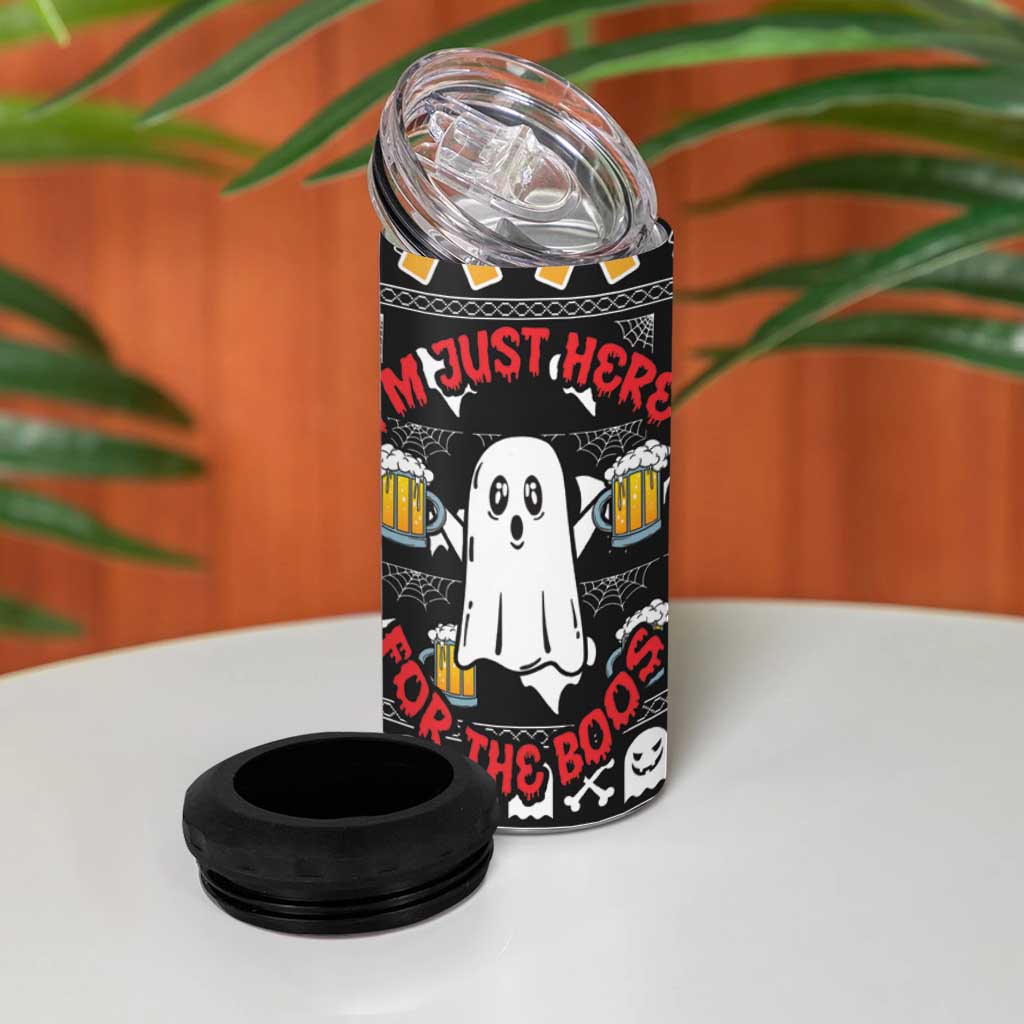 Christmas Boo Beer 4 in 1 Can Cooler Tumbler I'm Just Here For The Boos - Wonder Print Shop