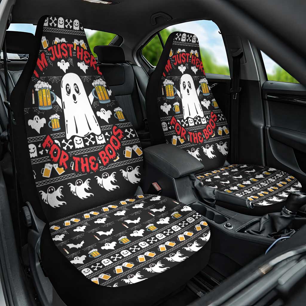 Christmas Boo Beer Car Seat Cover I'm Just Here For The Boos - Wonder Print Shop