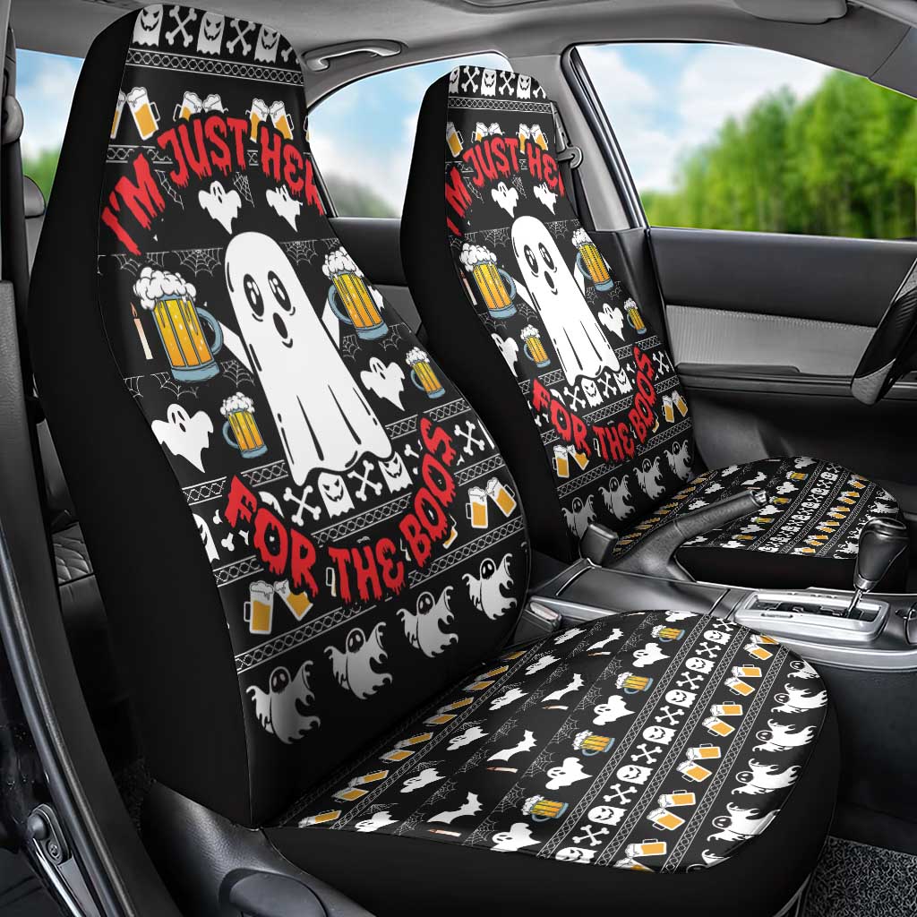 Christmas Boo Beer Car Seat Cover I'm Just Here For The Boos - Wonder Print Shop