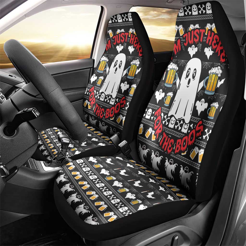 Christmas Boo Beer Car Seat Cover I'm Just Here For The Boos - Wonder Print Shop
