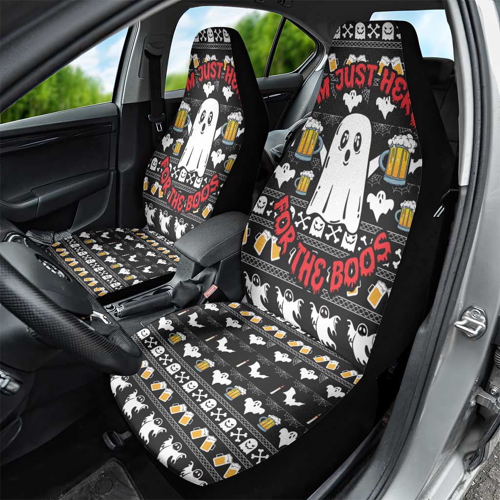 Christmas Boo Beer Car Seat Cover I'm Just Here For The Boos - Wonder Print Shop