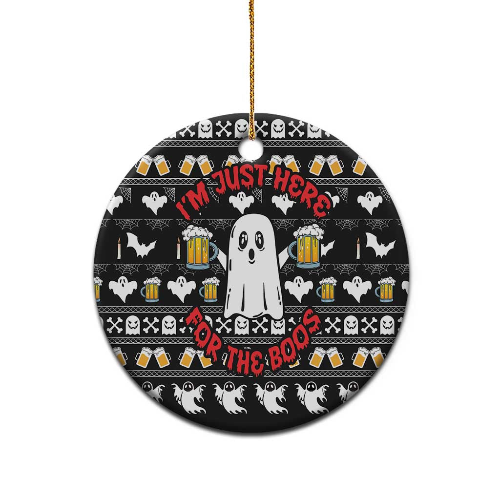 Christmas Boo Beer Ceramic Ornament I'm Just Here For The Boos - Wonder Print Shop
