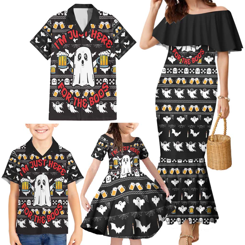 Christmas Boo Beer Family Matching Mermaid Dress and Hawaiian Shirt I'm Just Here For The Boos - Wonder Print Shop