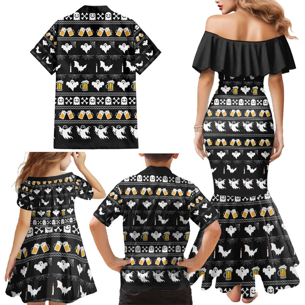 Christmas Boo Beer Family Matching Mermaid Dress and Hawaiian Shirt I'm Just Here For The Boos - Wonder Print Shop