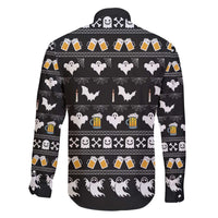 Christmas Boo Beer Family Matching Off The Shoulder Long Sleeve Dress and Hawaiian Shirt I'm Just Here For The Boos - Wonder Print Shop