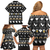 Christmas Boo Beer Family Matching Off Shoulder Short Dress and Hawaiian Shirt I'm Just Here For The Boos - Wonder Print Shop
