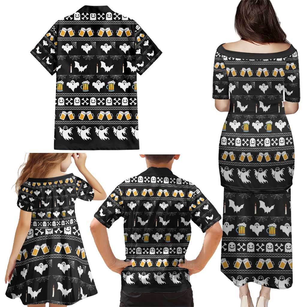 Christmas Boo Beer Family Matching Puletasi and Hawaiian Shirt I'm Just Here For The Boos - Wonder Print Shop