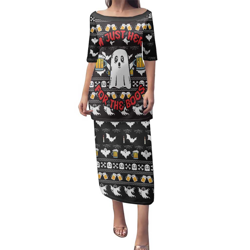 Christmas Boo Beer Family Matching Puletasi and Hawaiian Shirt I'm Just Here For The Boos - Wonder Print Shop