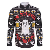 Christmas Boo Beer Family Matching Short Sleeve Bodycon Dress and Hawaiian Shirt I'm Just Here For The Boos - Wonder Print Shop
