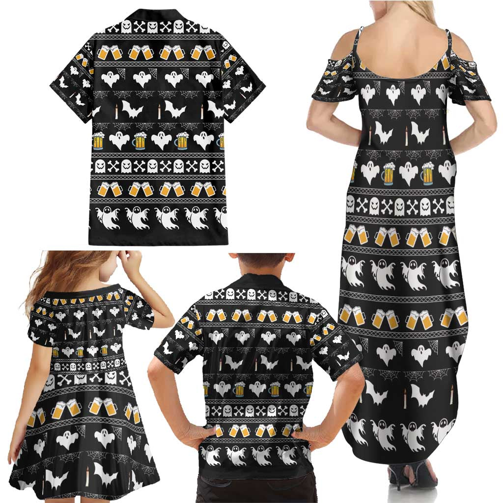 Christmas Boo Beer Family Matching Summer Maxi Dress and Hawaiian Shirt I'm Just Here For The Boos - Wonder Print Shop