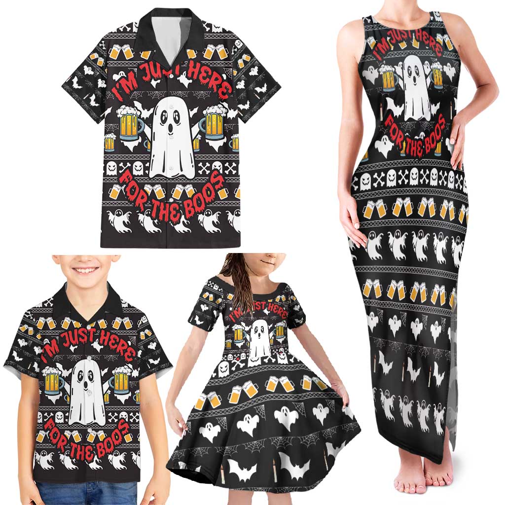 Christmas Boo Beer Family Matching Tank Maxi Dress and Hawaiian Shirt I'm Just Here For The Boos - Wonder Print Shop