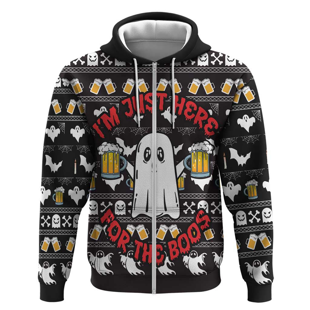 Christmas Boo Beer Hoodie I'm Just Here For The Boos - Wonder Print Shop