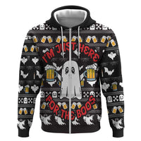 Christmas Boo Beer Hoodie I'm Just Here For The Boos - Wonder Print Shop