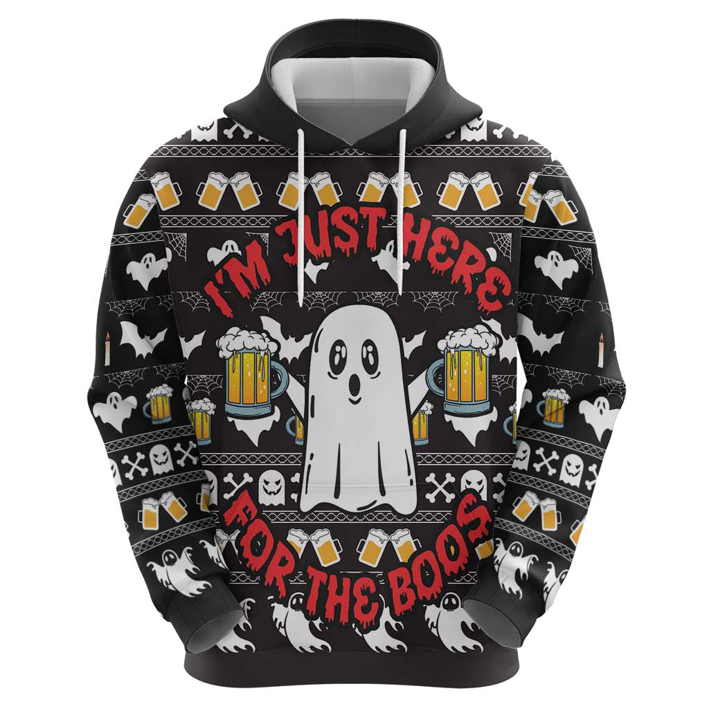 Christmas Boo Beer Hoodie I'm Just Here For The Boos - Wonder Print Shop