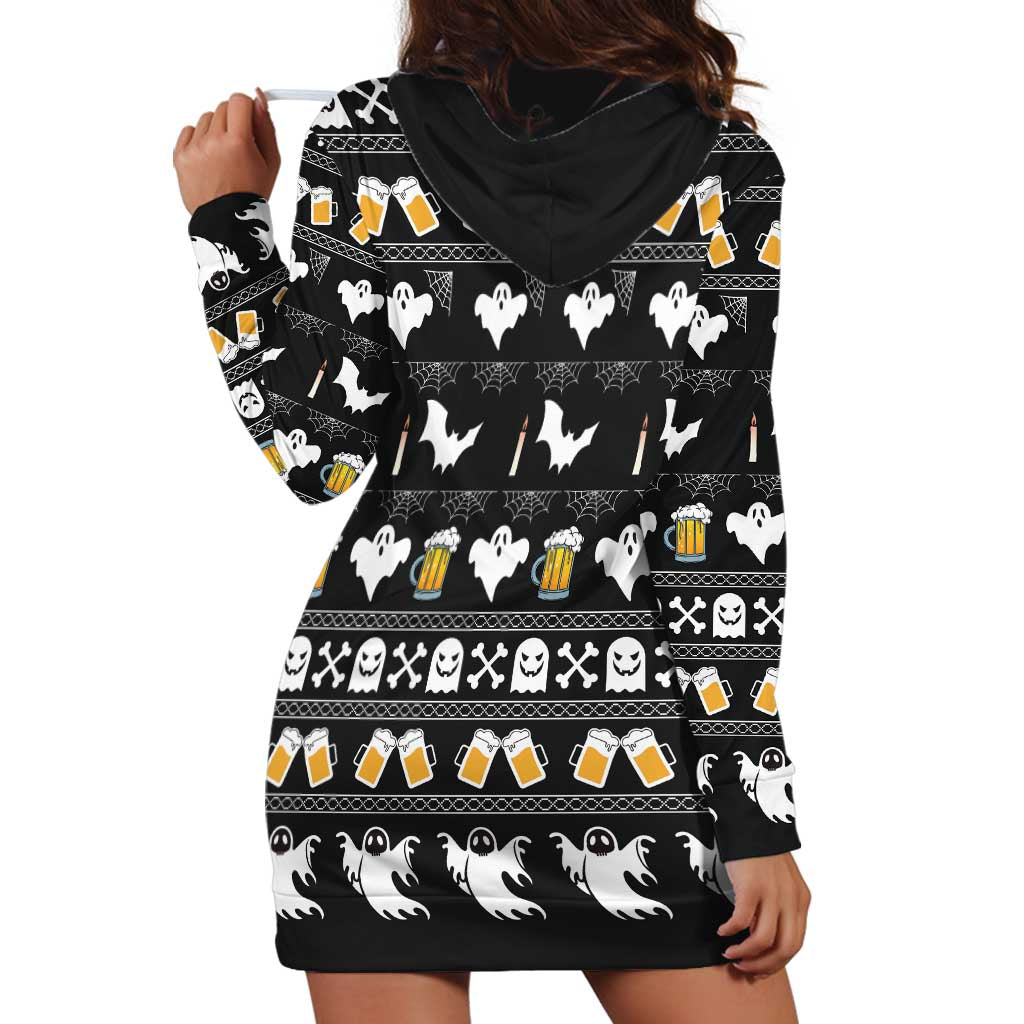 Christmas Boo Beer Hoodie Dress I'm Just Here For The Boos - Wonder Print Shop