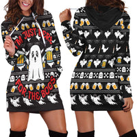 Christmas Boo Beer Hoodie Dress I'm Just Here For The Boos - Wonder Print Shop