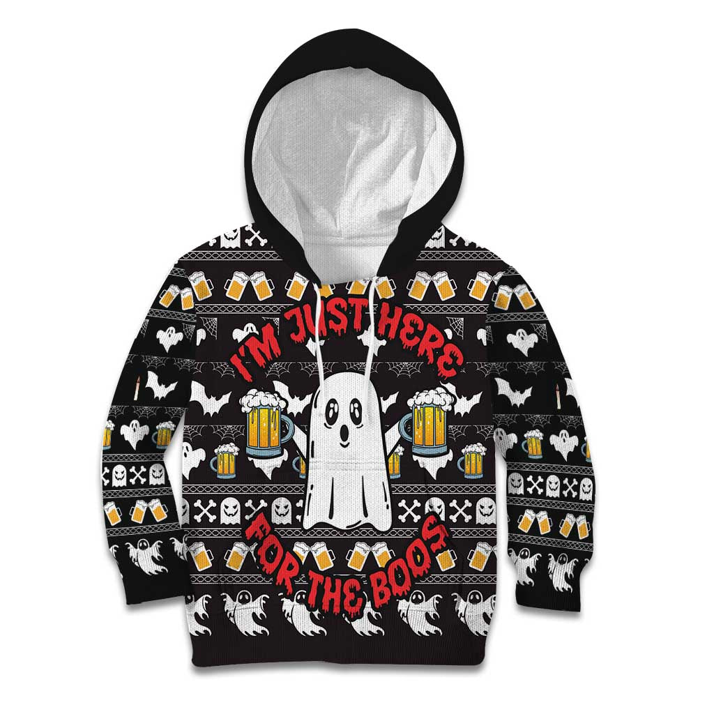 Christmas Boo Beer Kid Hoodie I'm Just Here For The Boos - Wonder Print Shop