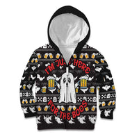 Christmas Boo Beer Kid Hoodie I'm Just Here For The Boos - Wonder Print Shop