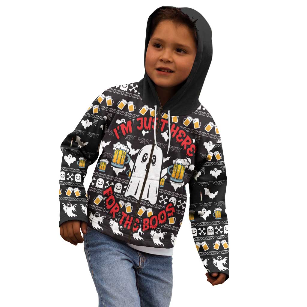 Christmas Boo Beer Kid Hoodie I'm Just Here For The Boos - Wonder Print Shop