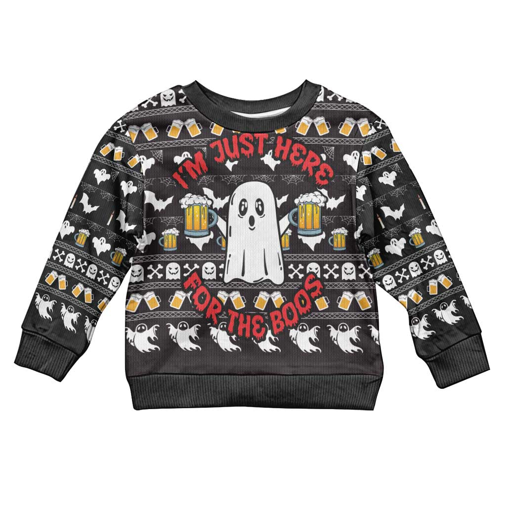 Christmas Boo Beer Kid Ugly Christmas Sweater I'm Just Here For The Boos - Wonder Print Shop