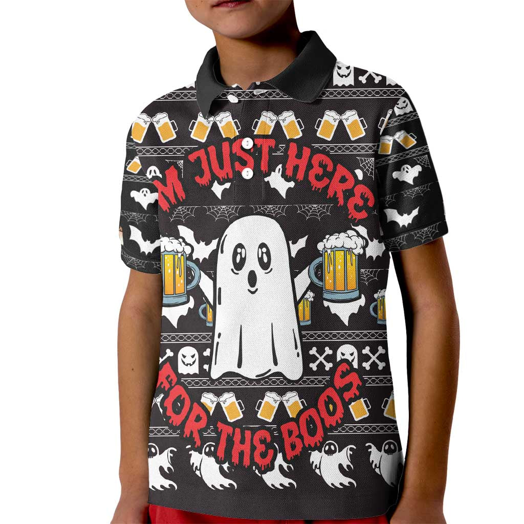 Christmas Boo Beer Kid Polo Shirt I'm Just Here For The Boos - Wonder Print Shop