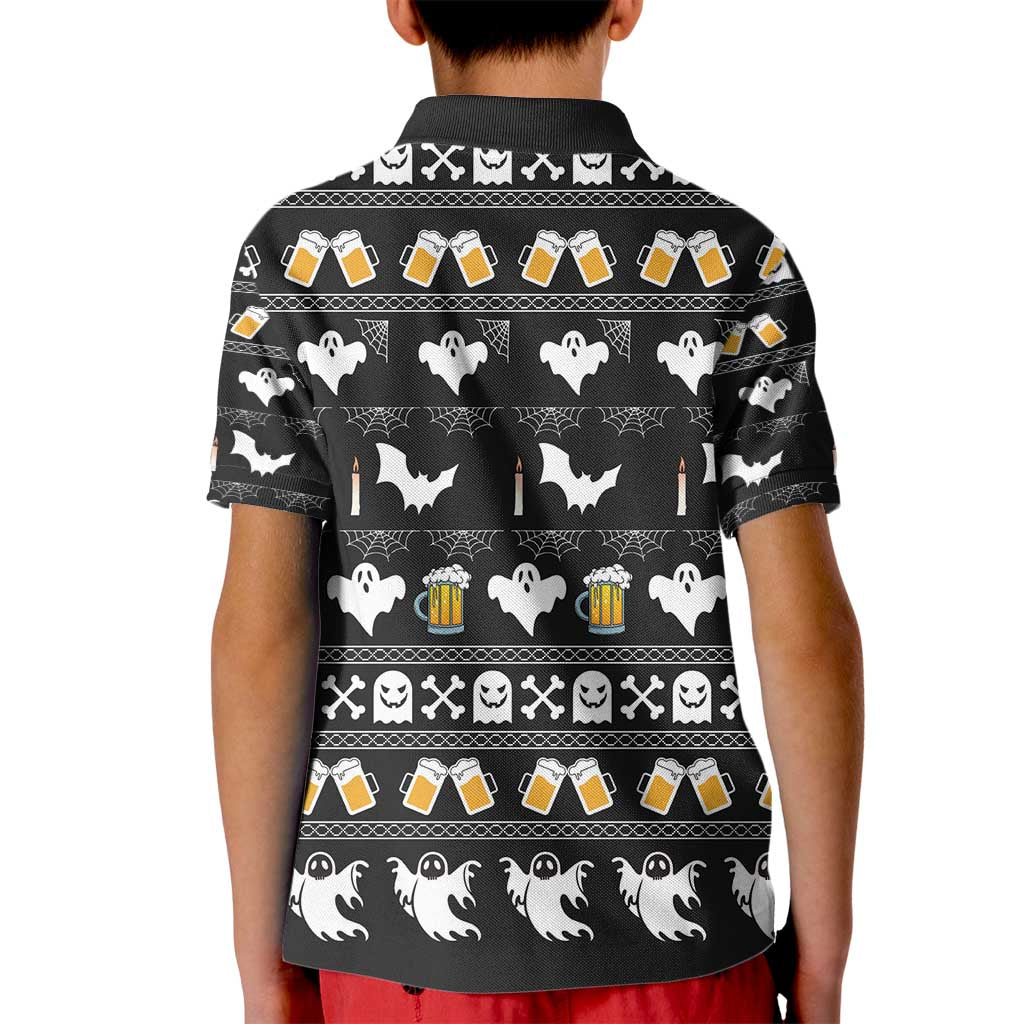Christmas Boo Beer Kid Polo Shirt I'm Just Here For The Boos - Wonder Print Shop