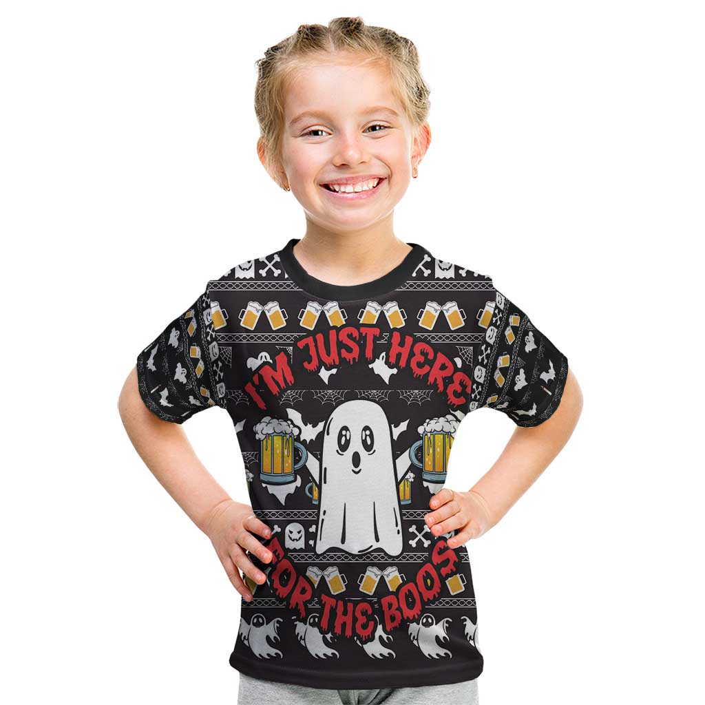 Christmas Boo Beer Kid T Shirt I'm Just Here For The Boos - Wonder Print Shop