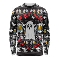 Christmas Boo Beer Long Sleeve Shirt I'm Just Here For The Boos - Wonder Print Shop
