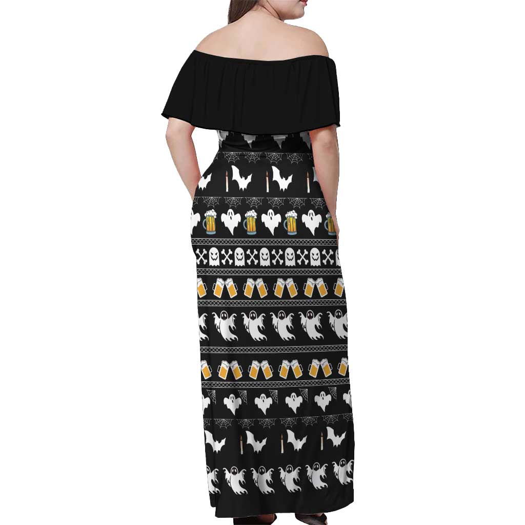 Christmas Boo Beer Off Shoulder Maxi Dress I'm Just Here For The Boos - Wonder Print Shop