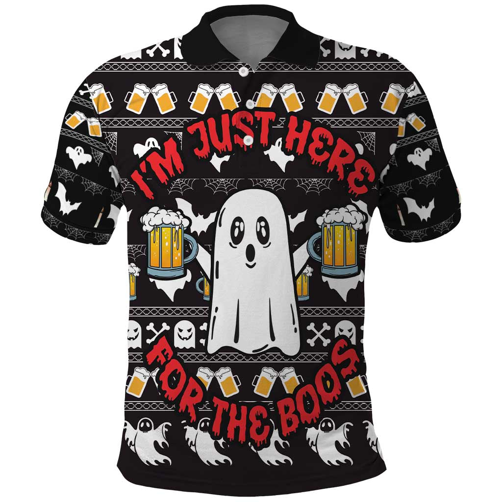 Christmas Boo Beer Polo Shirt I'm Just Here For The Boos - Wonder Print Shop